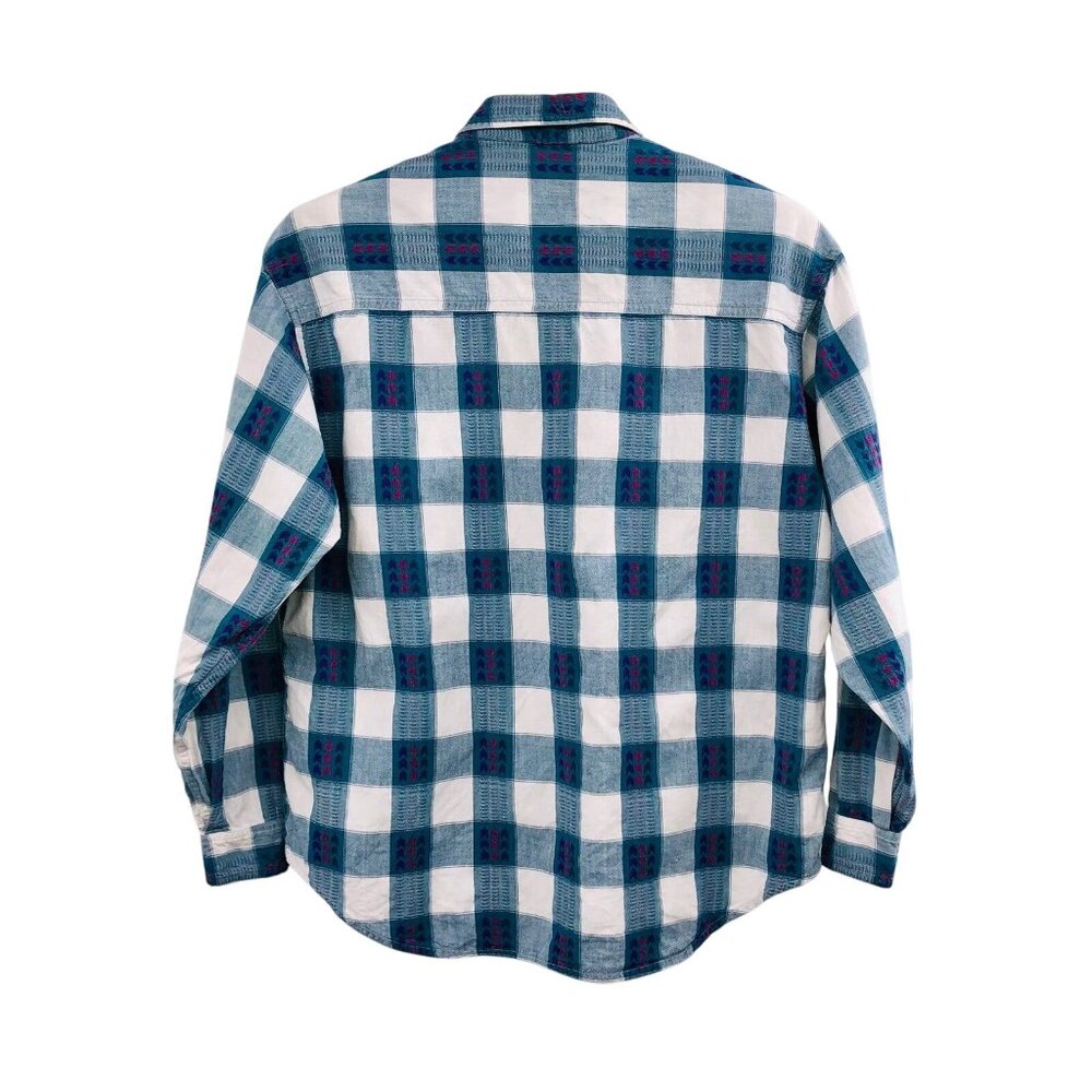 Vintage Details Blouse Womens M Used Plaid - Picture 2 of 11